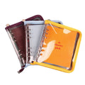 HUATONG Printed A5/A6 Binder 6 Ring Spiral Waterproof Leather Paper Transparent Soft PVC Zipper Lined 80 Sheets Blank Notebook