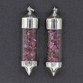 Hongzhuo Accessories Natural Garnet Gravel Bullet-shaped Wishing Bottle Spirit Pendulum Drifting Bottle Pendant Jewelry