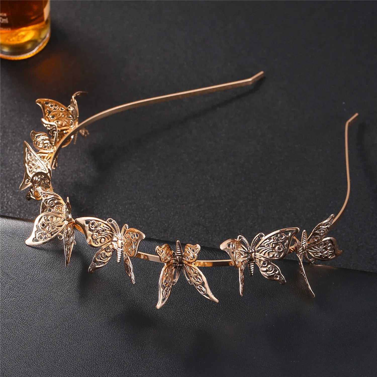 New Products Popular Hot Sale Cheap Gold Color Leaf Butterfly Shape Metal Hair Accessories Jewelry Headbands