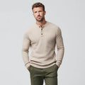 Lightweight Men's Linen-Blend Henley Sweater for Spring Textured Summer Knit