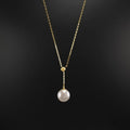Wholesale Genuine 18k Gold Jewelry Making 1.0 Chain AU750 18 Carat Gold Freshwater Pearl Necklace with Adjustable Size