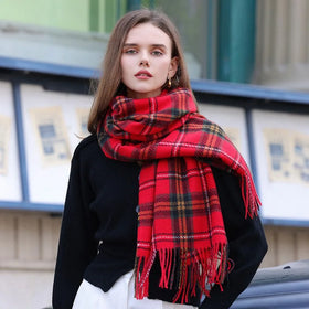 Classic Plaid Stripe Scarf Warm Winter Width Shawl Women Ladies Lovely Fashion Casual Scarves