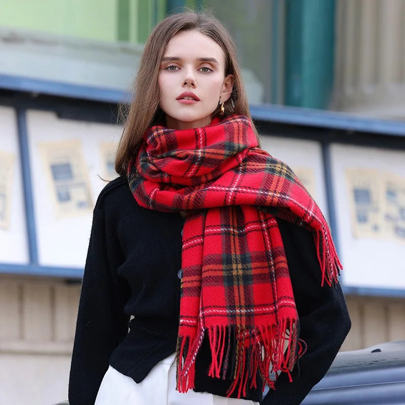 Classic Plaid Stripe Scarf Warm Winter Width Shawl Women Ladies Lovely Fashion Casual Scarves