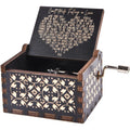 Wood Music Box - Handmade Antique Engraved Musical Jewelry Box Romantic Gift for Anniversary Wedding Valentine's Day