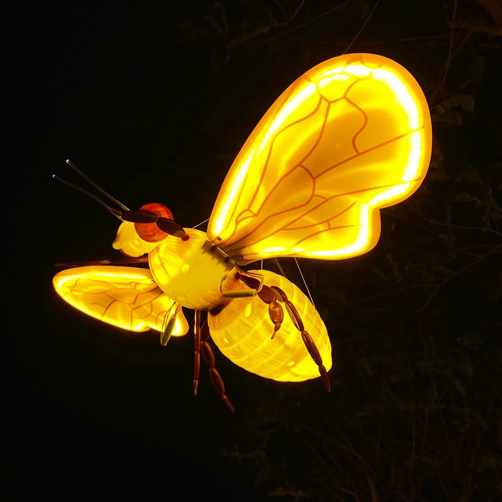 Honeybee Bumblebee IP65 Outdoor Hanging Christmas Decoration Led Illuminating Assembled Bee Hive Decor