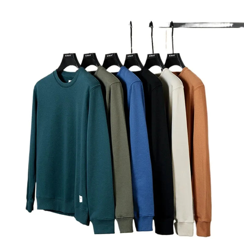 Fitspi Autumn Fashion Casual Hoodies Men Sweatshirt Basic Solid Color High Quality Streetwear Top Plus Size Wholesale