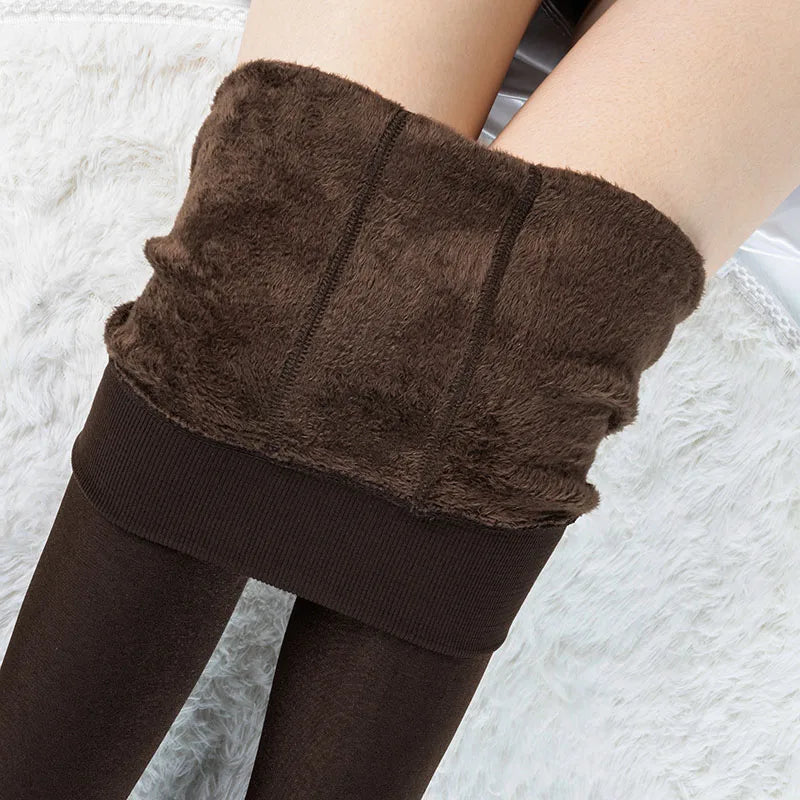 Women Velvet Thickened Leggings Autumn Winter Warm Outer Wear Step-on tight Pants