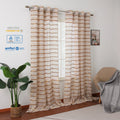 Wholesale New Design Colorful Striped Faux Linen Sheer Curtains Drapes Tulle for Home Living Room Window