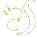 Gold  Gold-Plated Men'S and Women'S Rich Bracelet Gold Couple  Necklace Pendant Ear Stud Jewelry Three-Piece Set