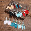 Wholesale Retro Bohemian Peacock Feather Earrings Hook Ethic Multicolor Seed Beads Tassel Feather Earrings for Women