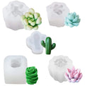 10 Different Plant Design Fondant Mold for DIY Cake Topper Decoration  and Candle Soap Tealight Succulent Plant Molds Silicone