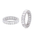 Wholesale Price 925 Sterling Silver Men's Engagement Ring Trendy Emerald Cut Prong Set Moissanite Eternity Band Ring