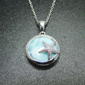 Solid Genuine S925 Sterling Silver Larimar Pendant Larimar Inlay Jewelry Wholesale Jewelry