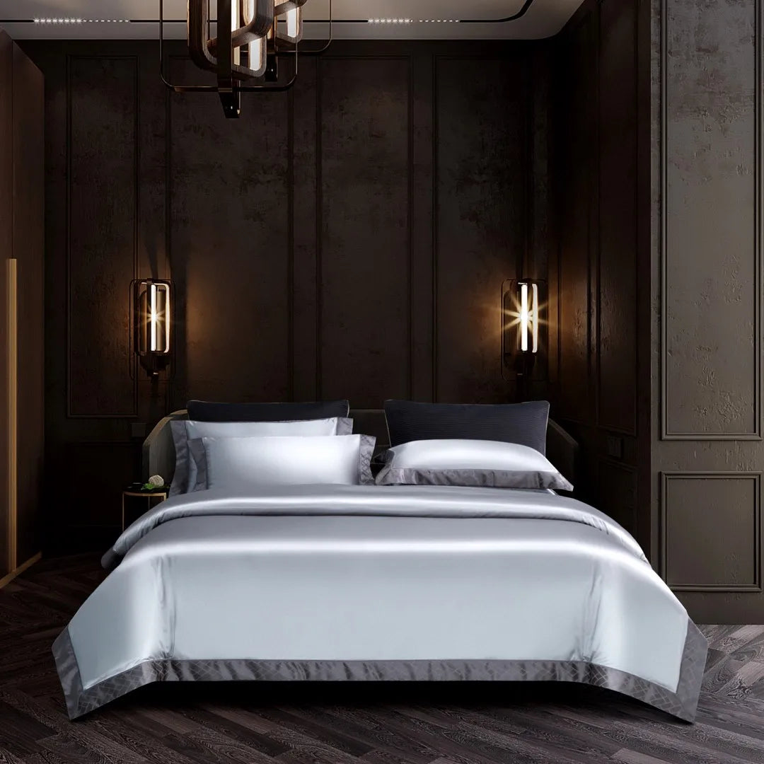 ODM/OEM king Size Comforter Gray Quilt Cover 100% Cotton Pillowcase Soft Home Textile Bedding Set