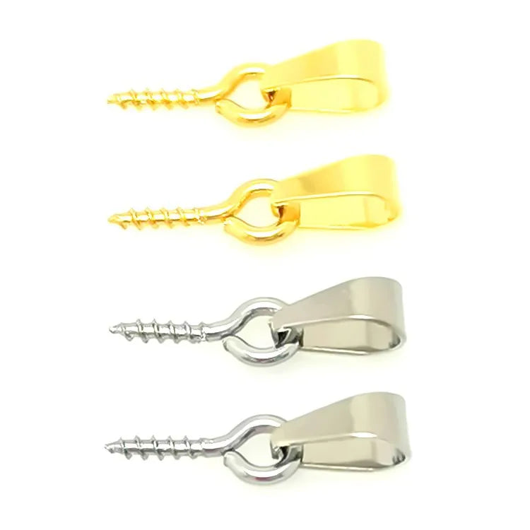 Stainless Steel Melon Seeds Buckle Bail Beads Connector Bale Pinch Clasp Clips Pendant Clasps Hook Supplies for Jewelry Findings