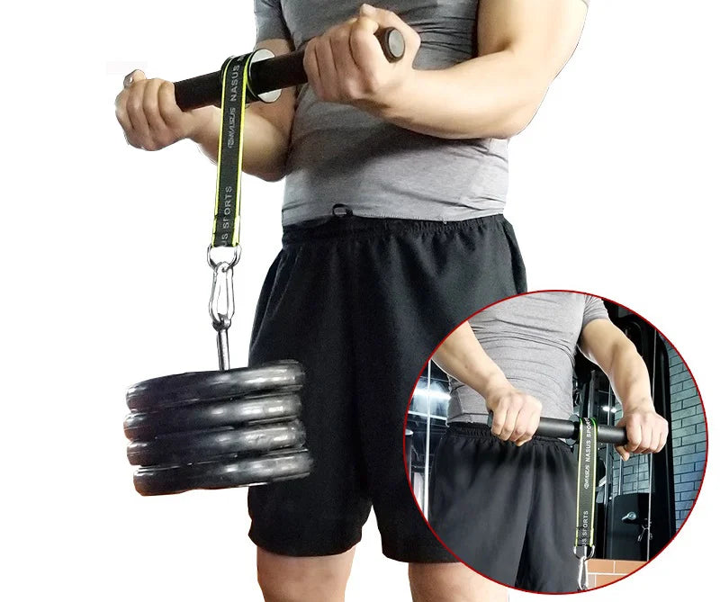 Bearing Iron & Nylon & EVA Arm Muscle Strength Training Fitness Equipment Forearm Wrist Roller 150kg Capacity Green/Black