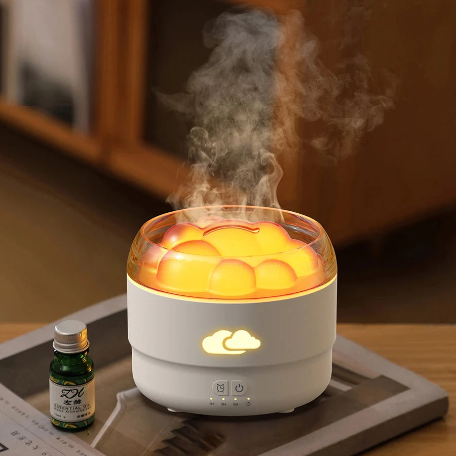 2024 New Colorful Cloud Automatic Silent Humidifier Witty Timing Home Aromatherapist Desktop Fragrance 1-Year Warranty