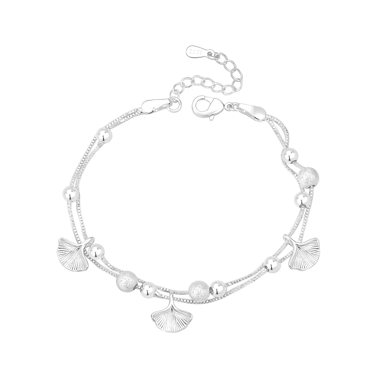 New Arrival Fashion Ginkgo Leaf Bracelet Korean Version Temperament Double Layer Chain Bracelet for Women