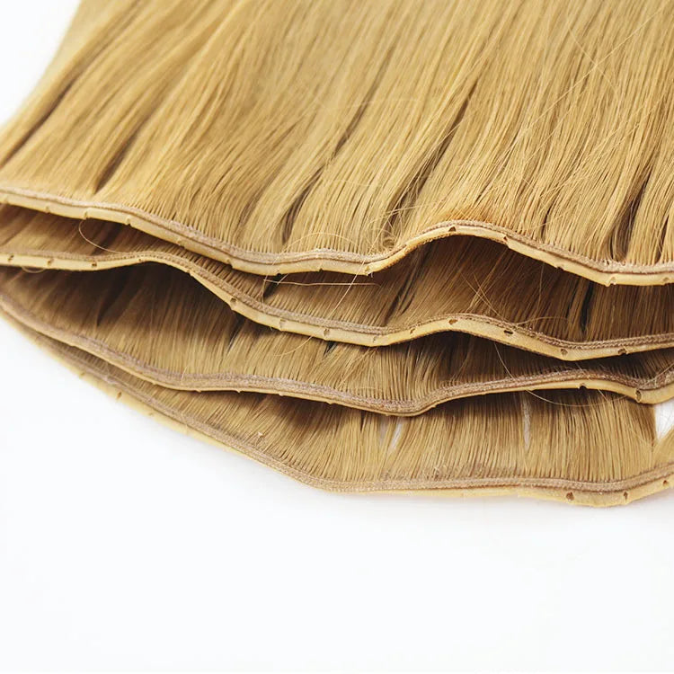 New Arrival Hair 60 Platinum Color Snap Fastener Weft 5 Gram Per Piece Virgin Hair XO Hair Weft with Holes Easy Wearing
