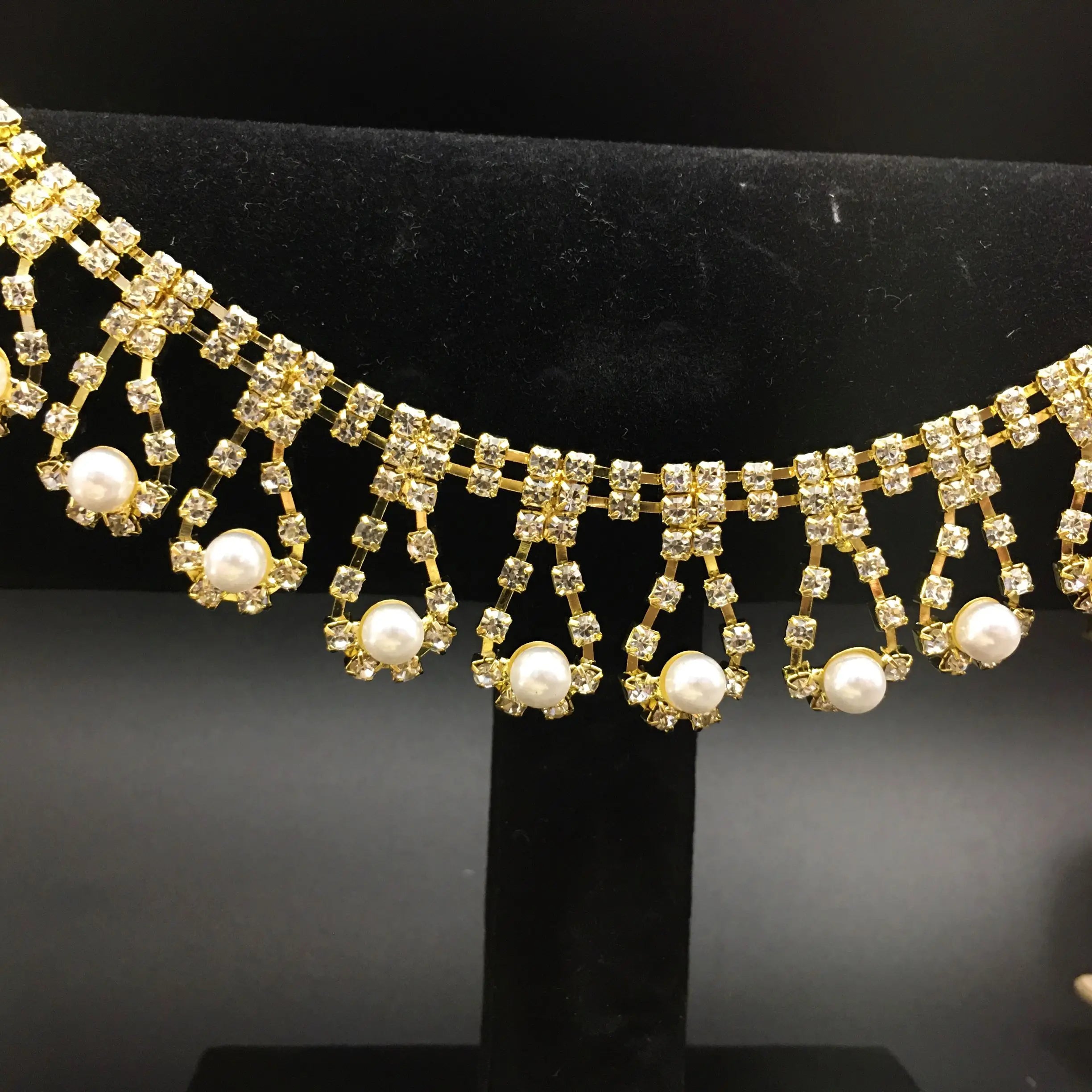 SINRONG Handmade Sew-On Technique ABS Material Decorative Chain Tassel Metal Rhinestone Pearl for Wedding Dresses Clothing