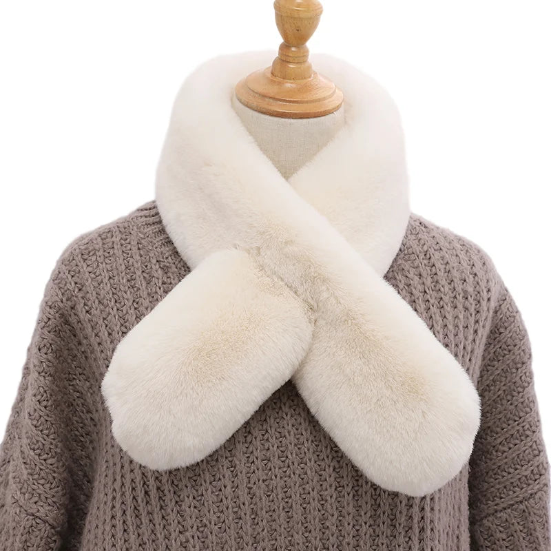 Wholesale Fashion Warmth Neck Thicken Winter Faux Rabbit Fur Scarf for Women