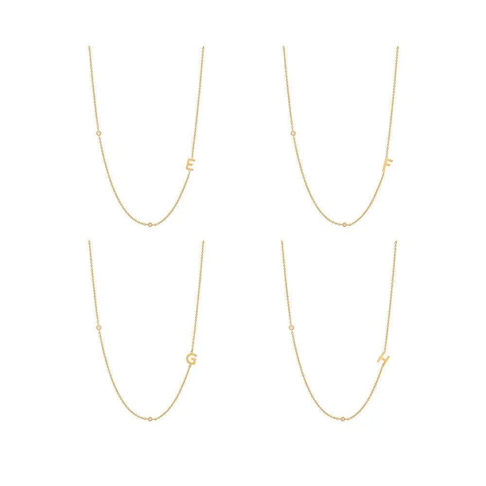 Joolim 925 Sterling Silver Dainty Zirconia Pendant 26 Letters Alphabet Choker Necklace Wholesale Jewelry