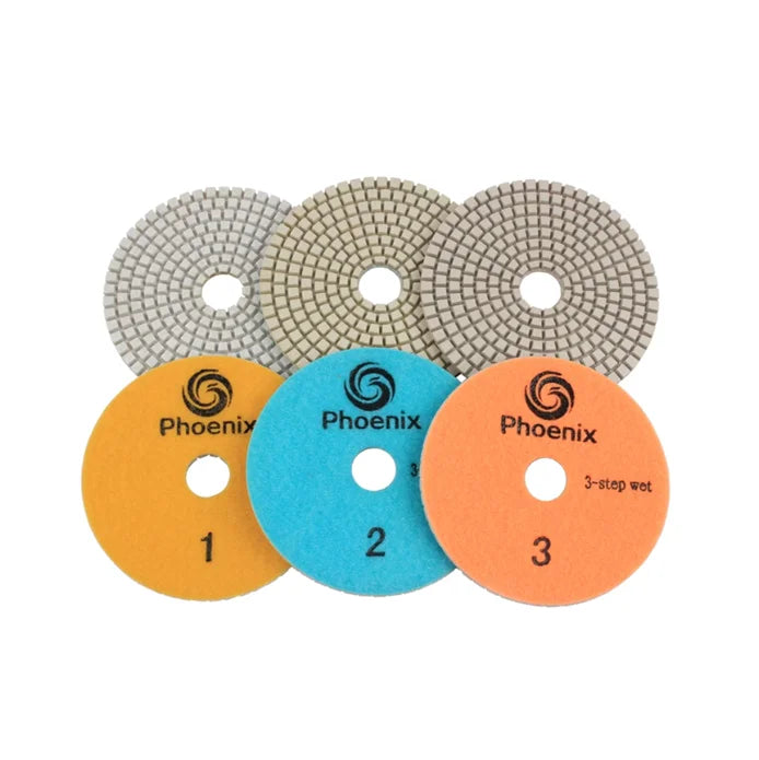 Raizi Premium Diamond White Resin 3 Step Polishing Pads for Granite Marble