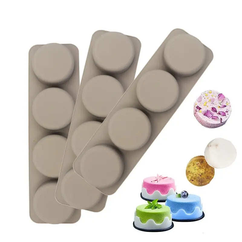 Easy Clean Reusable 4-Cavity Oval Silicone Mold for Soap Chocolate Cake Candle-OPP Bag Packed