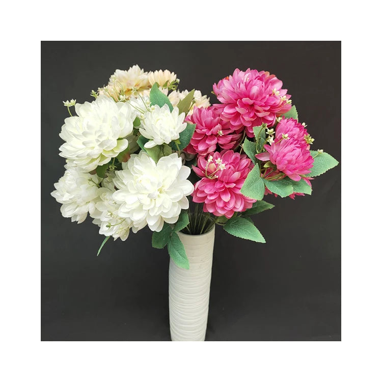 Centerpiece Flower 9 Head  Small Dahlias Decoration Mariage Artificial Flowers Decorative