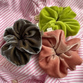 MIO Korea Fashion Velvet Scrunchies Elastic Soft Silk Hair Band Pink Green Satin Silk Hair Scrunchies Hair Ties for Women