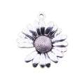 Daisy Flower Sunflower Charms Antique Silver Color Alloy Charms Pendant for Jewelry Making 28x26MM