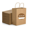 Factory Supply Logo Printed Retail Party Personalized Food Shopping Bag Brown 28*15*28 Packaging With Handle Euro Tote Gift Bags
