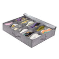 Heavy Duty 12 Cells Underbed Shoe Storage Bag with Clear Lid Under Bed Shoes Tidy Organiser Foldable Fabric Holder Closet