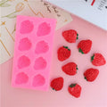 B7-14 DIY Handmade Gift Soap Mould Pastry Cake Silicon Baking Decorating Tools 8 Cavity Silicone Strawberry  Molds