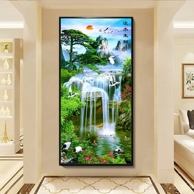 Landscape Diamond Crystal Porcelain Painting for Porch Wall Decoration