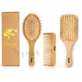 Customized logo Eco-friendly Bamboo and Wood Comb Set Biodegradable Long Handle Natural Bamboo and Wood Massage Brush
