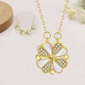 Factory Supply Trendy Four Leaf Clover Necklace Pendant Clover Necklace Magnetic Shinny Crystal Love Necklace for Woman