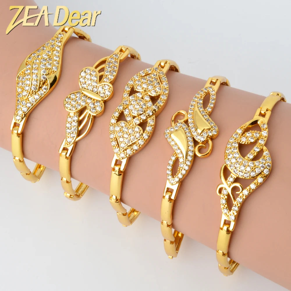 Wholesale Fashion Middle East Hot Sale 14k Gold Copper Brass Bracelet for Women