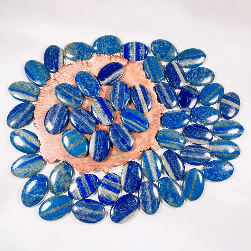 Hongzhuo Wholesale Smooth Polished Lapis Lazuli Healing Oval Shape Stones