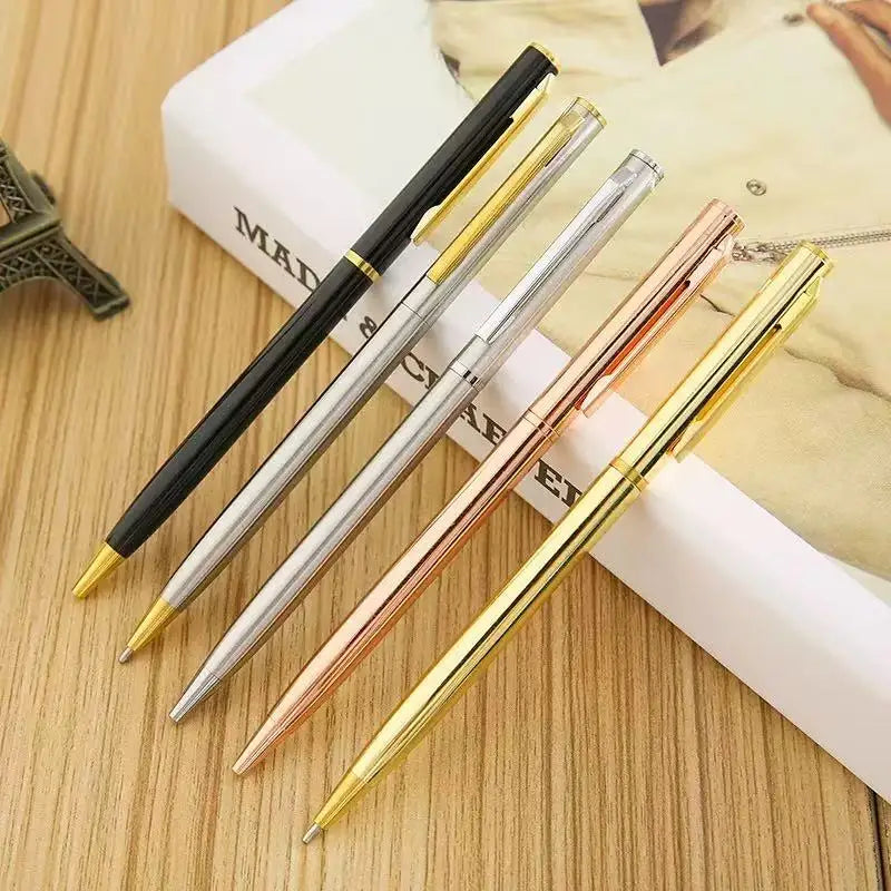 Slim Rose Gold Stylus Ballpoint Pen Custom Logo Luxury Metal Pen for Office School Promotional Gift MegaBDM