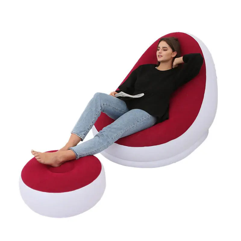PVC Flocked Inflatable Bean Bag Sofa Outdoor Ultra Air Inflatable Chair