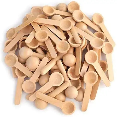 Tailai Mini Measuring Coffee Teaspoon Small Spoon Wooden Scoop Solid Wood Teaspoon Tailai Tea Spice Rice Bamboo Beech Wood Party