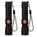 LED Rechargeable Flashlight Lithium Battery Aluminum Alloy Manufacturing Tactical Flashlight