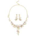 Gold and Silver 2 Colors Brass Alloy Trendy Fashion Wedding Jewellery Set Necklace and Earrings Supplier