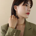 French Fashion Stainless Steel 18k Gold Paper Clip Pin Chain Necklace Bracelet Ring Earring Jewelry Set Wholesale Spot