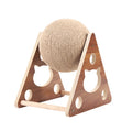 Luxury Interactive Cat Toy Wooden Cat Scratching Sisal Ball Post With Sharpened Claws Tree Climbing and Rotation Features