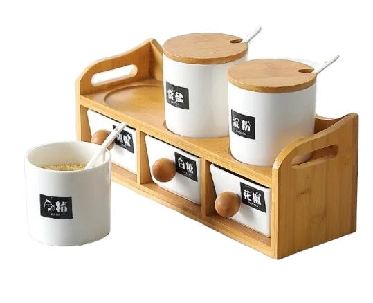 Hot design Kitchen sugar salt pot set