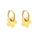 MARONEW Classic Party Gift Non-Tarnish Stainless Steel 18K Gold Plated Huggie Earrings for Women