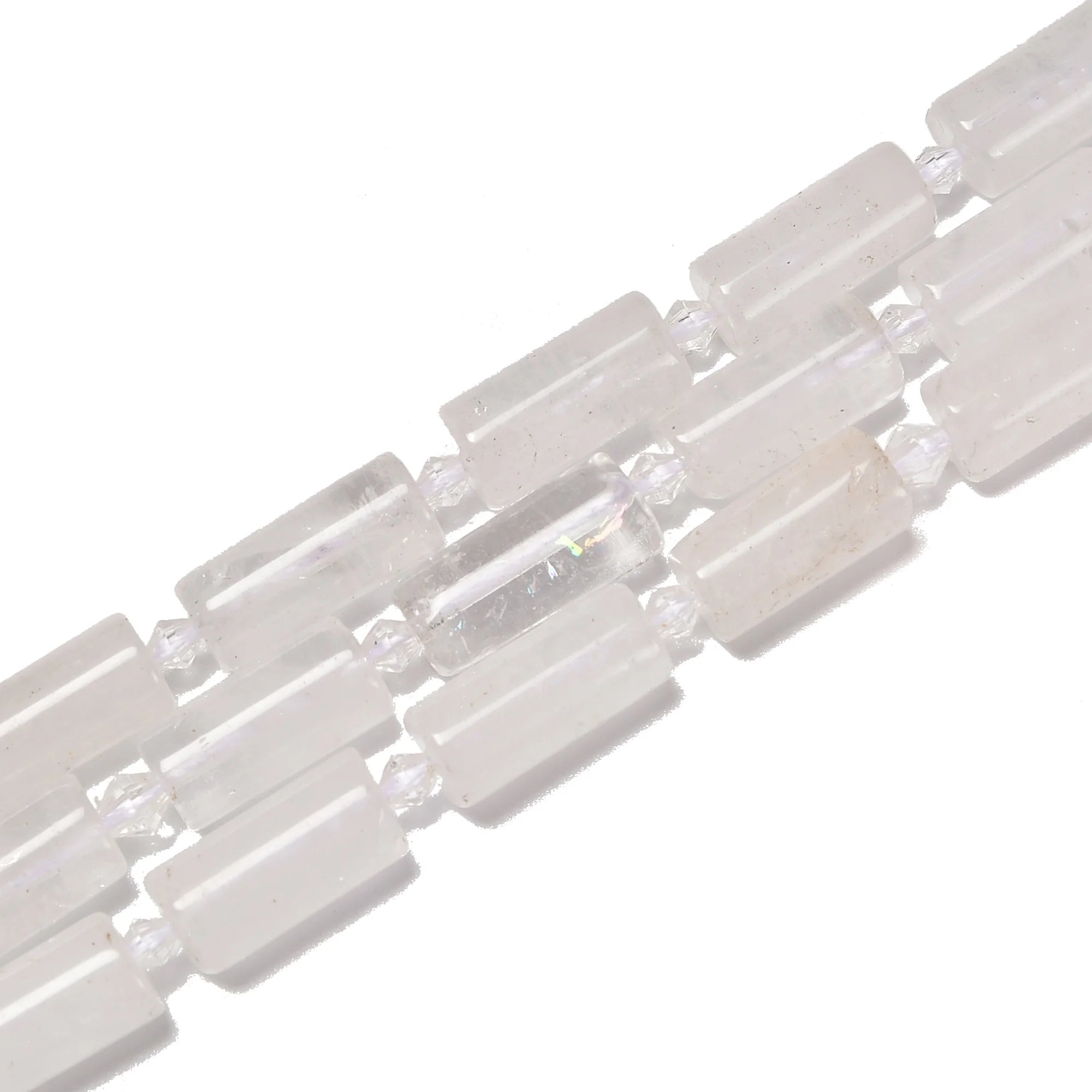 Bulk Natural Raw Clear Quartz Crystal Cylinder Tube Loose Gemstone Stone Beads for Beaded Bracelet Jewelry Making 8x16mm