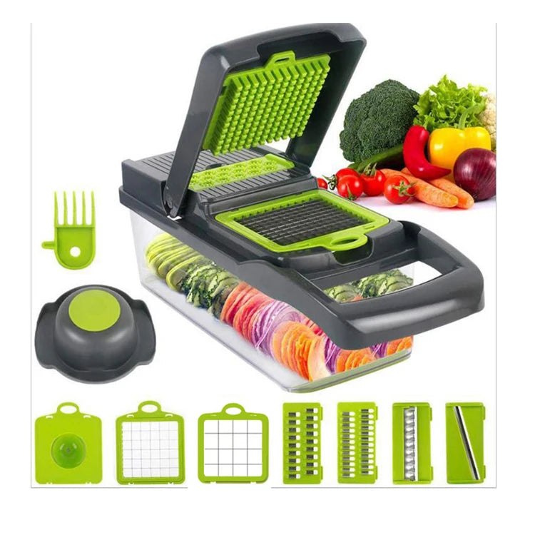 Multifunctional 16 in 1 Manual Fruit and Vegetable Slicer Cutter Kitchen Mandoline Chopper